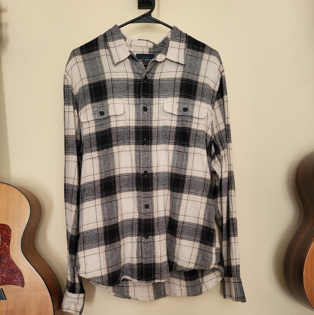 Lucky Brand Men's Button-Down Flannel Long Sleeve Shirt